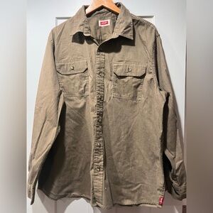 Wrangler Men's Brown Button Front Shirt Pockets XL